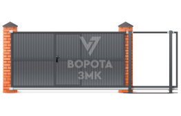 Раздвижные ворота 2200×3500 откатные для частного дома ЗМК-7606